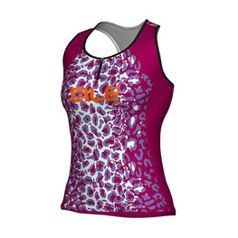 ALÉ Koszulka kolarska bez rękawów - ALÉ AGGUATO LADY - biały/różowy