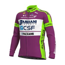 ALÉ Zimowa koszulka kolarska z długim rękawem - BARDIANI CSF 20 WNT - zielony/fioletowy