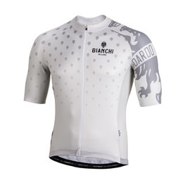 BIANCHI MILANO Koszulka kolarska z krótkim rękawem - SAVIGNANO - beżowy/szary