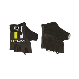 Kolarskie rękawiczki z krótkimi palcami - STRAPS - czarny/biały/żółty