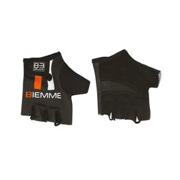 Kolarskie rękawiczki z krótkimi palcami - STRAPS - czarny/pomarańczowy/biały