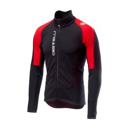 CASTELLI Kolarska ocieplana kurtka - MORTIROLO V - czerwony/czarny