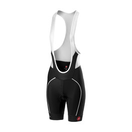 CASTELLI Krótkie spodnie kolarskie z szelkami - VELOCISSIMA LADY - czarny/biały