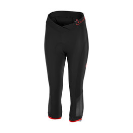 CASTELLI Kolarskie spodnie 3/4 bez szelek - VISTA LADY - czerwony/czarny