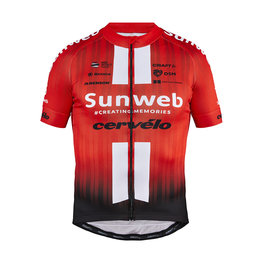 Koszulka kolarska z krótkim rękawem - SUNWEB 2019 - czarny/czerwony/biały