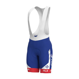 ALÉ Krótkie spodnie kolarskie z szelkami - GROUPAMA FDJ 2018 - niebieski