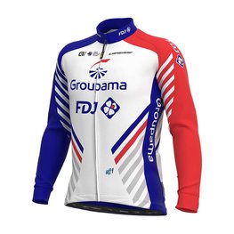 ALÉ Zimowa koszulka kolarska z długim rękawem - GROUPAMA FDJ 20 WNT - czerwony/biały/niebieski