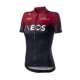 CASTELLI Koszulka kolarska z krótkim rękawem - TEAM INEOS 2019 LADY - czerwony/czarny