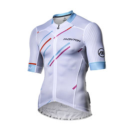 MONTON Koszulka kolarska z krótkim rękawem - COLORE PIOGGIA - biały