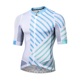 MONTON Koszulka kolarska z krótkim rękawem - TRAFICCO - biały/niebieski