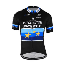 GIORDANA Koszulka kolarska z krótkim rękawem - MITCHELTON-SCOTT '19 - czarny/niebieski