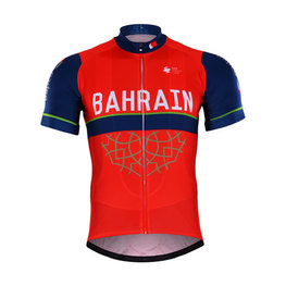 BONAVELO Koszulka kolarska z krótkim rękawem - BAHRAIN MERIDA 2017 - czerwony/niebieski