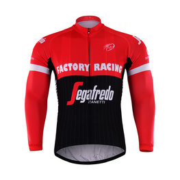 Zimowa koszulka kolarska z długim rękawem - TREK 2017 WINTER - czerwony/czarny