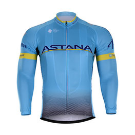 Zimowa koszulka kolarska z długim rękawem - ASTANA 2018 WINTER - jasnoniebieski