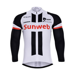 Zimowa koszulka kolarska z długim rękawem - SUNWEB 2018 WINTER - biały/czarny