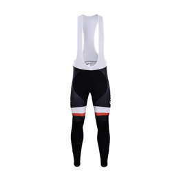 Długie spodnie kolarskie z szelkami - SUNWEB 2018 WINTER - biały/czarny