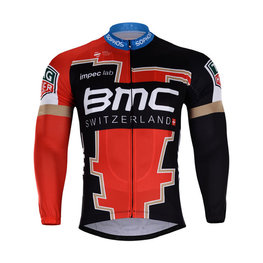 Letnia koszulka kolarska z długim rękawem - BMC 2018 SUMMER - czarny/czerwony
