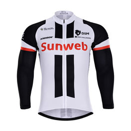 Letnia koszulka kolarska z długim rękawem - SUNWEB 2018 SUMMER - biały/czarny