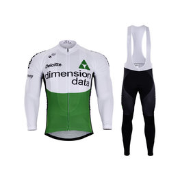 BONAVELO Zimowa kolarska koszulka i spodnie - D. DATA 2018 WINTER - biały/zielony/czarny