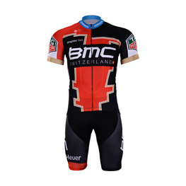 BONAVELO Krótka koszulka kolarska i spodenki - BMC 2018 - czerwony/czarny