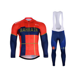 BONAVELO Koszulka kolarska z długim rękawem i spodnie - B. MERIDA 2019 SMR - niebieski/czerwony