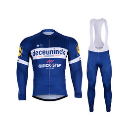 BONAVELO Koszulka kolarska z długim rękawem i spodnie - QUICKSTEP 2019 SMR - niebieski
