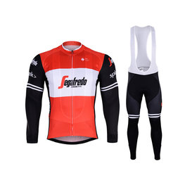 BONAVELO Koszulka kolarska z długim rękawem i spodnie - TREK 2019 SUMMER - czerwony/czarny