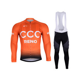 BONAVELO Zimowa kolarska koszulka i spodnie - CCC 2019 WINTER - pomarańczowy/czarny