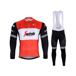 BONAVELO Zimowa kolarska koszulka i spodnie - TREK 2019 WINTER - czerwony/czarny