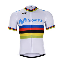 BONAVELO Koszulka kolarska z krótkim rękawem - MOVISTAR UCI 2019 - biały