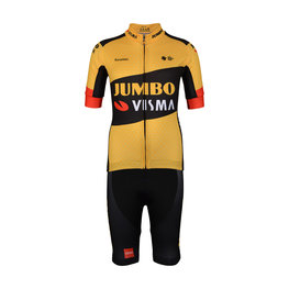 BONAVELO Krótka koszulka kolarska i spodenki - JUMBO-VISMA '20 KIDS - żółty/czarny
