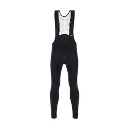 SANTINI Długie spodnie kolarskie z szelkami - SVOLTA WINTER - czarny/pomarańczowy