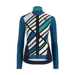 SANTINI Zimowa koszulka kolarska z długim rękawem - CORAL RAGGIO LADY - niebieski