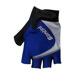 SANTINI Kolarskie rękawiczki z krótkimi palcami - STUDIO - czarny/turkusowy