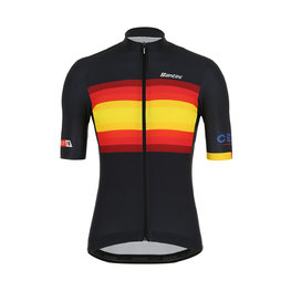 SANTINI Koszulka kolarska z krótkim rękawem - LA VUELTA 2019 - czarny/żółty/czerwony