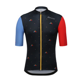 SANTINI Koszulka kolarska z krótkim rękawem - LA VUELTA 2018 - niebieski/czarny/czerwony