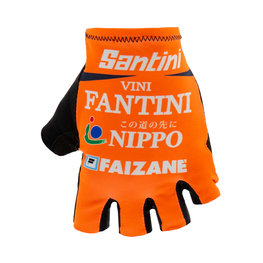 SANTINI Kolarskie rękawiczki z krótkimi palcami - NIPPO FANTINI 2019 - pomarańczowy/niebieski/biały