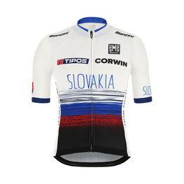 SANTINI Koszulka kolarska z krótkim rękawem - TEAM SLOVAKIA 2019 - czerwony/niebieski/biały
