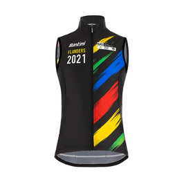 SANTINI Kamizelka kolarska - UCI WC FLANDERS 2021 - tęczowy/czarny