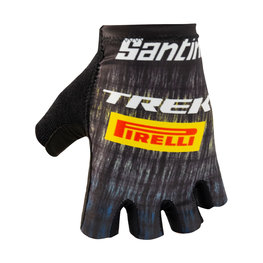 SANTINI Kolarskie rękawiczki z krótkimi palcami - TREK PIRELLI 2021 - żółty/czarny