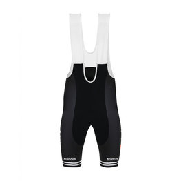 SANTINI Krótkie spodnie kolarskie z szelkami - TREK 2019 PRIME - biały/czarny