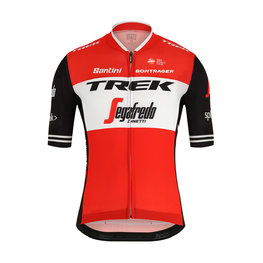 SANTINI Koszulka kolarska z krótkim rękawem - TREK 2019 SLEEK99 - biały/czarny/czerwony
