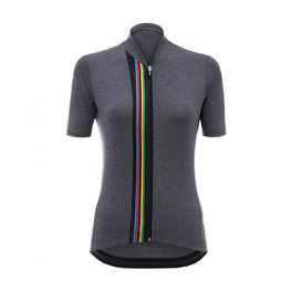 SANTINI Koszulka kolarska z krótkim rękawem - UCI RAINBOW LADY - szary