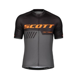 SCOTT Koszulka kolarska z krótkim rękawem - RC TEAM 10 - czarny/pomarańczowy