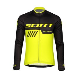 SCOTT Letnia koszulka kolarska z długim rękawem - RC TEAM 10 SUMMER - żółty/czarny
