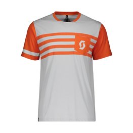 SCOTT Kolarska koszulka z krótkim rękawem - TRAIL FLOW DRI - pomarańczowy/szary