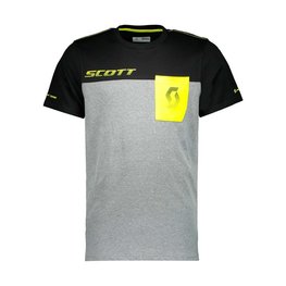 SCOTT Kolarska koszulka z krótkim rękawem - FACTORY TEAM - żółty/szary/czarny