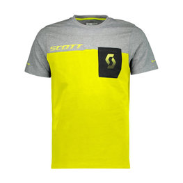 SCOTT Kolarska koszulka z krótkim rękawem - FACTORY TEAM - żółty/szary/czarny