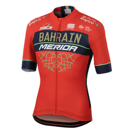 SPORTFUL Koszulka kolarska z krótkim rękawem - BAHRAIN MERIDA 2018 - niebieski/czerwony