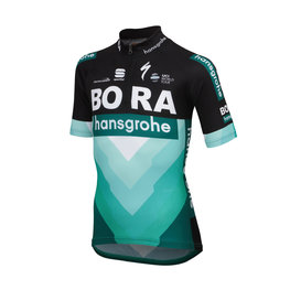 SPORTFUL Koszulka kolarska z krótkim rękawem - BORA 2019 KIDS - czarny/zielony